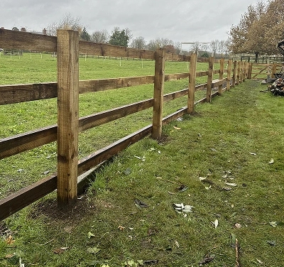Post and rail fencing